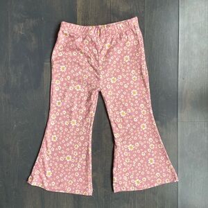 Bailey’s Blossom’s Pink Floral Kids Bell-Bottom Flare Pants Size 3T